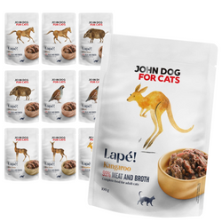 John Dog For Cats Lapé 10x100g Monobiałkowa Mokra Karma Dla Kota Mix 5 Smaków
