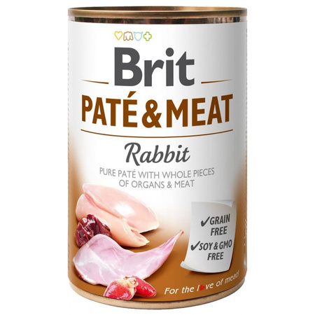 Brit Pate&Meat Mokra Karma Dla Psów z Królikiem Puszka 6x400g