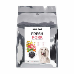 John Dog Fresh 3kg Hipoalergiczna Sucha Karma Dla Psa Z Wieprzowiną Odpowiednia W Dietach Eliminacyjnych