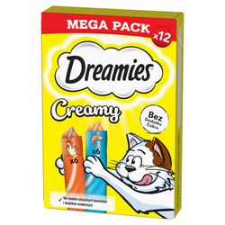 Dreamies Creamy 12x10g Kremowy Przysmak Dla Kota Z Kurczakiem I Z Łososiem