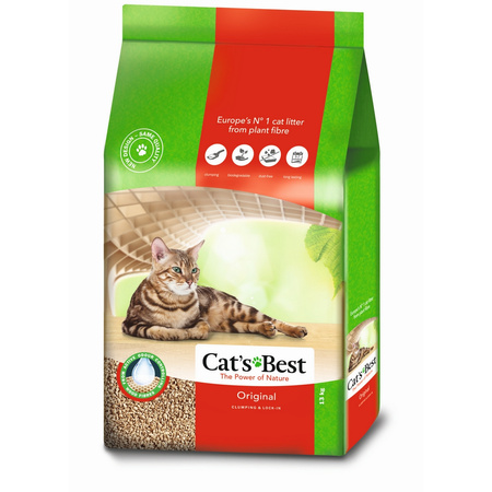 Cat's Best Original 30L + 5L Żwirek Drewniany Dla Kota Zbrylający i Pochłaniający Zapachy