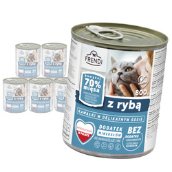 Frendi Kawałki z Rybą w Sosie 6x800g Mokra Karma Dla Dorosłych Kotów Wszystkich Ras