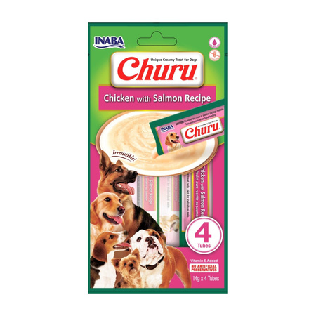 Inaba Dog Churu Mix Smaków 80x14g Przysmak Pasta Dla Psa z Kurczakiem Łososiem Tuńczykiem