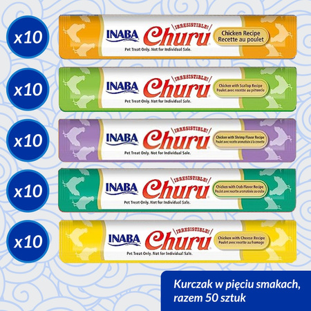 Inaba Cat Churu 40x14g (560g) Kremowy Przysmak Dla Kota Pasta Mix Z Kurczakiem Słoik