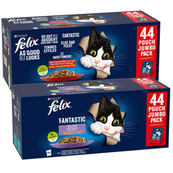 Felix Fantastic Wiejskie Smaki i Wybór Smaków 88x85g Mokra Karma Dla Kota Mix smaków W Galaretce