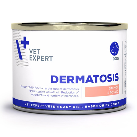 VetExpert Veterinary Diet Dermatosis Salmon & Potato 12x200g Mokra Karma Weterynaryjna Dla Psów z Zaburzeniami Dermatologicznymi