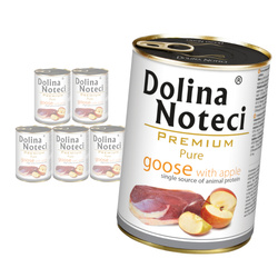 Dolina Noteci Premium Pure Bogata w Gęś z Jabłkiem Puszka 6x400g Mokra Karma Dla Psa