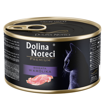 Dolina Noteci Premium Mix Smaków 6x185g Mokra Karma Dla Kota Bogata w Indyka Gęś i Królika 