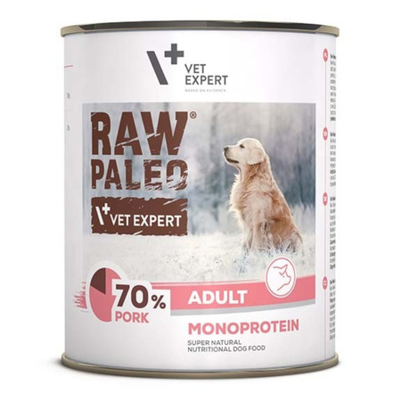 Raw Paleo Adult Monoprotein 6x800g Mokra Karma Dla Psa z Wieprzowiną