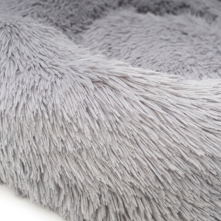 Legowisko Dla Psa I Kota Pluszowe M 60cm Ciepłe Jasnoszare