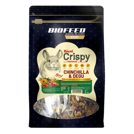 Biofeed Royal Crispy Premium Chinchilla & Degu 2kg Pełnowartościowa Karma Dla Szynszyli i Koszatniczek