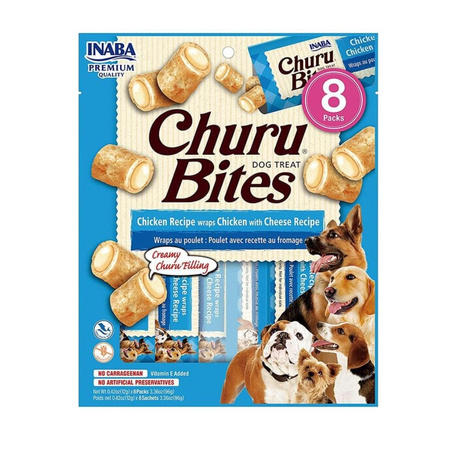 Inaba Dog Churu Bites Chicken Wraps 4x96g Przysmak dla Psa Kurczak z Serem