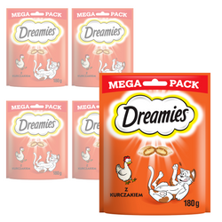 Dreamies z Pysznym Kurczakiem Mega Pack 5x180g Przysmaki dla kota