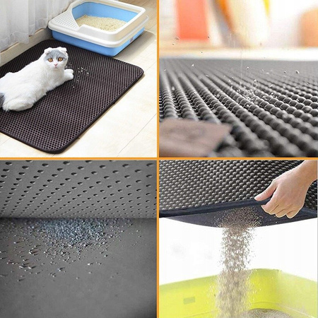 Wycieraczka Pod Kuwetę Zatrzymuje 90% Żwirku 60*45 CZARNA