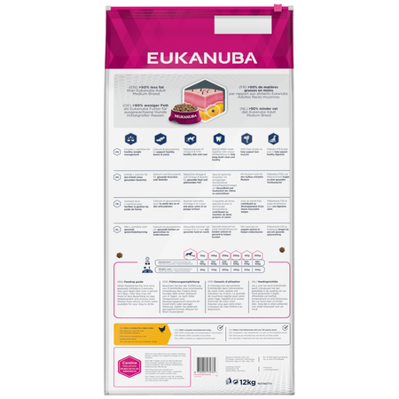EUKANUBA Adult Daily Care Overweight 12kg Sucha Karma Dla Dorosłych Psów Wszystkich Ras z Nadwagą