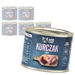 Jane Cat ADULT KURCZAK ŁOSOŚ 6x 200g mokra karma dla kotów bez zbóż