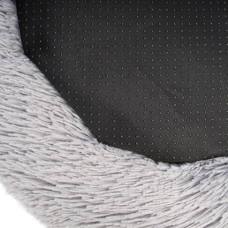 Legowisko Dla Psa I Kota Pluszowe M 60cm Ciepłe Jasnoszare