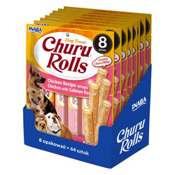 Inaba Dog Churu Rolls Wraps 8x96g Przysmak Dla Psa Kurczak z Łososiem