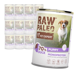 Raw Paleo Puppy Monoprotein 12x400g Mokra Karma Dla Szczeniąt z Kaczką