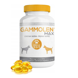 Gammolen Max Suplement Dla Psów Dużych Ras 90 Kapsułek Zdrowa Skóra Piękna Sierść