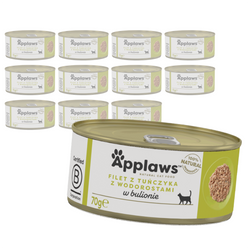 Applaws Cat Mokra Karma Dla Kota 12x70g Filet z Tuńczyka z Wodorostami w Bulionie