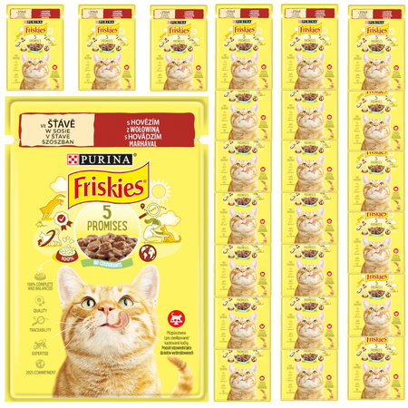 Purina Friskies z Wołowiną 24x85g Mokra Karma Dla Kota w Sosie