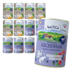 Baltica 12x400g Bezzbożowa Mokra Karma Dla Szczeniąt Mix 2 Smaków