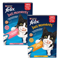 Felix Deli Moments 8x10g Kremowe Przekąski Dla Kotów Z Kurczakiem I Łososiem