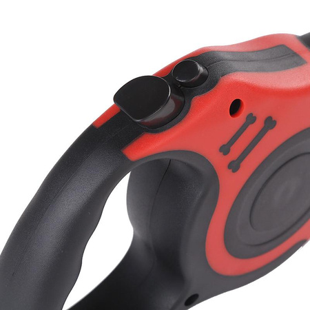 Smycz automatyczna Czerwony Długość 3m, Dla Psów Psa Kota do 15kg