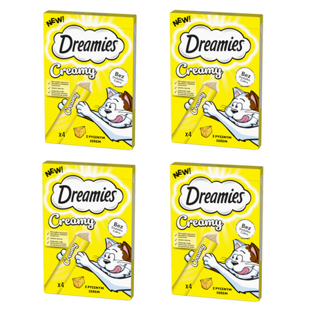 Dreamies Creamy 16x10g Kremowy Przysmak Dla Kotów Z Serem