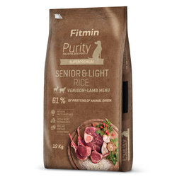 Fitmin Purity Rice Senior & Light 12kg Sucha Karma Dla Starszych Psów z Dziczyzną i Jagnięciną