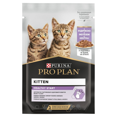 Purina Pro Plan Kitten Healthy Start 26x85g (18+8 GRATIS) Mokra Karma Dla Kociąt z Indykiem w Sosie