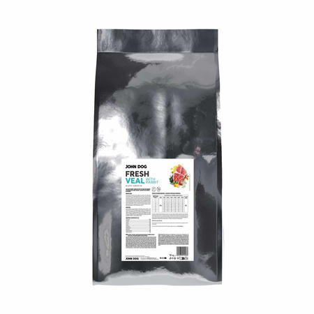 John Dog Fresh Happy Growth 12kg Sucha Karma Dla Szczeniąt Z Cielęciną I Królikiem