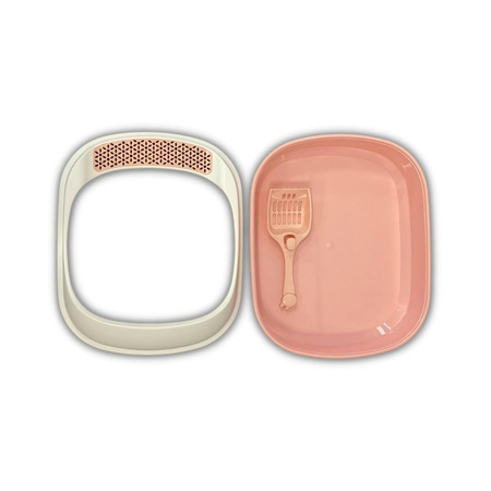 Kuweta Dla Kota Otwarta z Ramką Na Żwirek 38x46x20cm Różowa