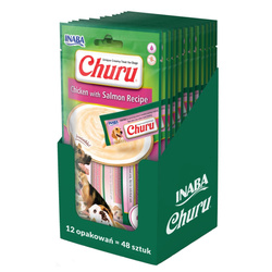 Inaba Dog Churu 12x56g Przysmak Pasta Dla Psa Z Kurczakiem I Łososiem
