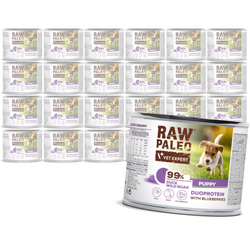 Raw Paleo Duck&Boar Puppy Duoprotein 24x200g Mokra Karma Dla Szczeniąt z Kaczką i Dzikiem