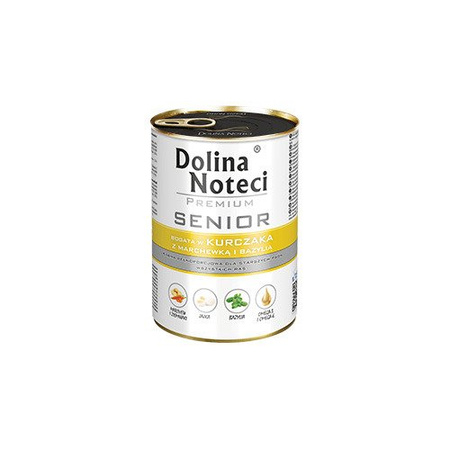 Mokra Karma Dla Psa Dolina Noteci Premium Senior Kurczak Z Marchewką I Bazylią 12x 400g