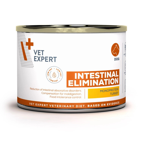 VetExpert Veterinary Diet Intestinal Elimination Low Fat 6x200g Mokra Karma Weterynaryjna Dla Psów z Zaburzeniami Trawiennymi