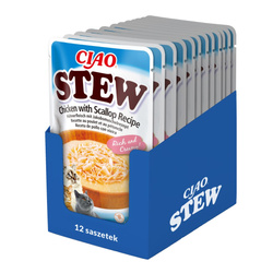 Inaba Cat Ciao Stew 12x40g Uzupełniająca Karma Dla Kota Potrawka z Kurczakiem i Przegrzebkami