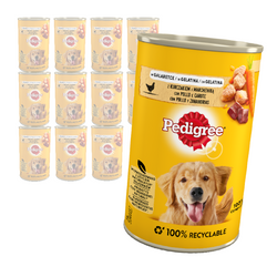 PEDIGREE Adult puszka 12x 400g - Mokra Karma dla Psów z Kurczakiem i Marchewką w Galaretce