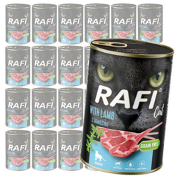 Rafi Cat Adult 24x400g Bezzbożowa Mokra Karma Dla Kotów Sterylizowanych Z Jagnięciną