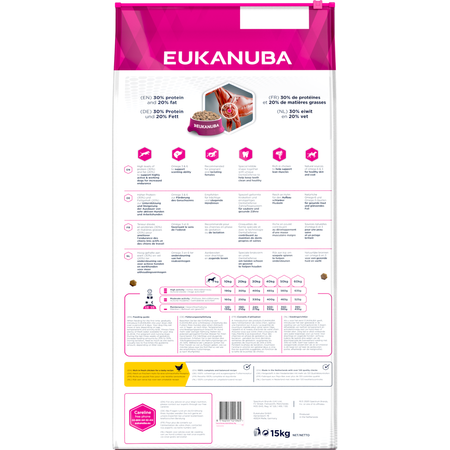 Eukanuba Working Endurance Sucha Karma (granulki) Z Kurczakiem Dla Dorosłych Psów Aktywnych I Pracujących 15kg