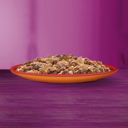 Whiskas Adult 28x85g Mokra Karma Dla Dorosłych Kotów Kawałki Z Wołowiną I Drobiem W Galaretce