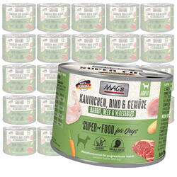 MAC's Dog 24x200g Bezzbożowa Mokra Karma Dla Psa  z Królikiem Wołowiną i Warzywami