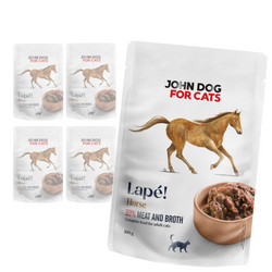 John Dog For Cats Lapé 5x100g Monobiałkowa Mokra Karma Dla Kota Z Koniną