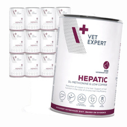 Vet Expert Hepatic Mokra Karma Weterynaryjna Dla Psa Z Kurczakiem 12x400g Wspomaganie Funkcji Wątroby