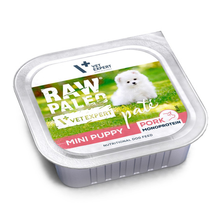 Raw Paleo Pork Pate Mini Puppy 6x150g Monoproteinowa Mokra Karma Pasztet Dla Szczeniąt Małych Ras Z Wieprzowiną