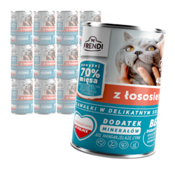 Frendi Mokra Karma Dla Kota 12x400g Kawałki w Sosie z Łososiem