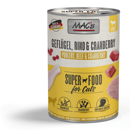 MAC's Cat Mokra Karma Dla Kota Mix Smaków 24x400g Drób Cielęcina Indyk Jagnięcina Łosoś Kurczak