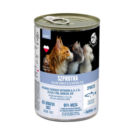 PetRepublic Bezzbożowa Mokra Karma Dla Kota 6x400g Kawałki W Sosie Ze Szprotką